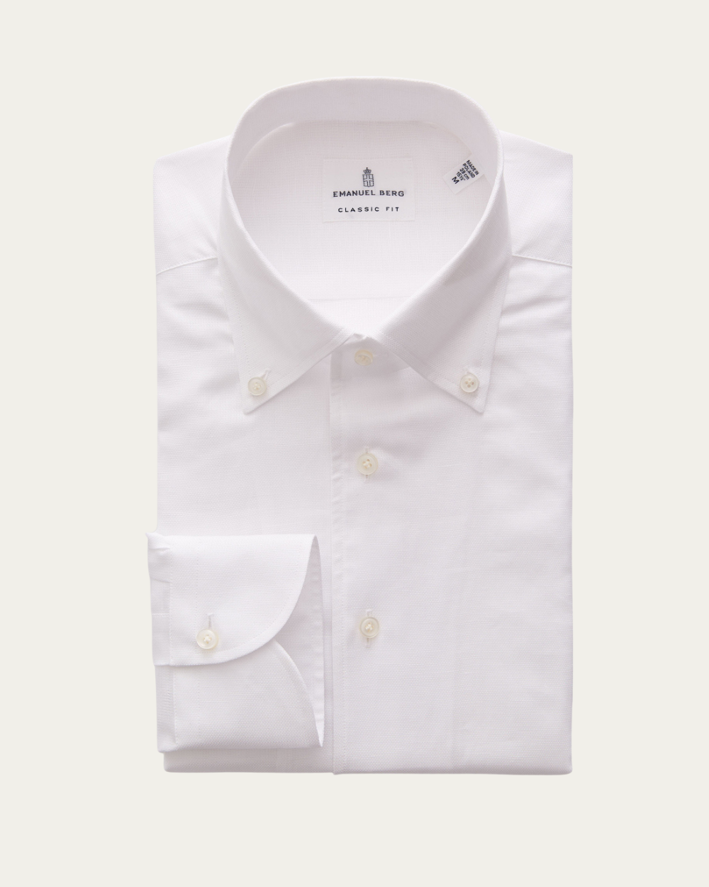 White Cotton and Linen Shirt | Emanuel Berg
