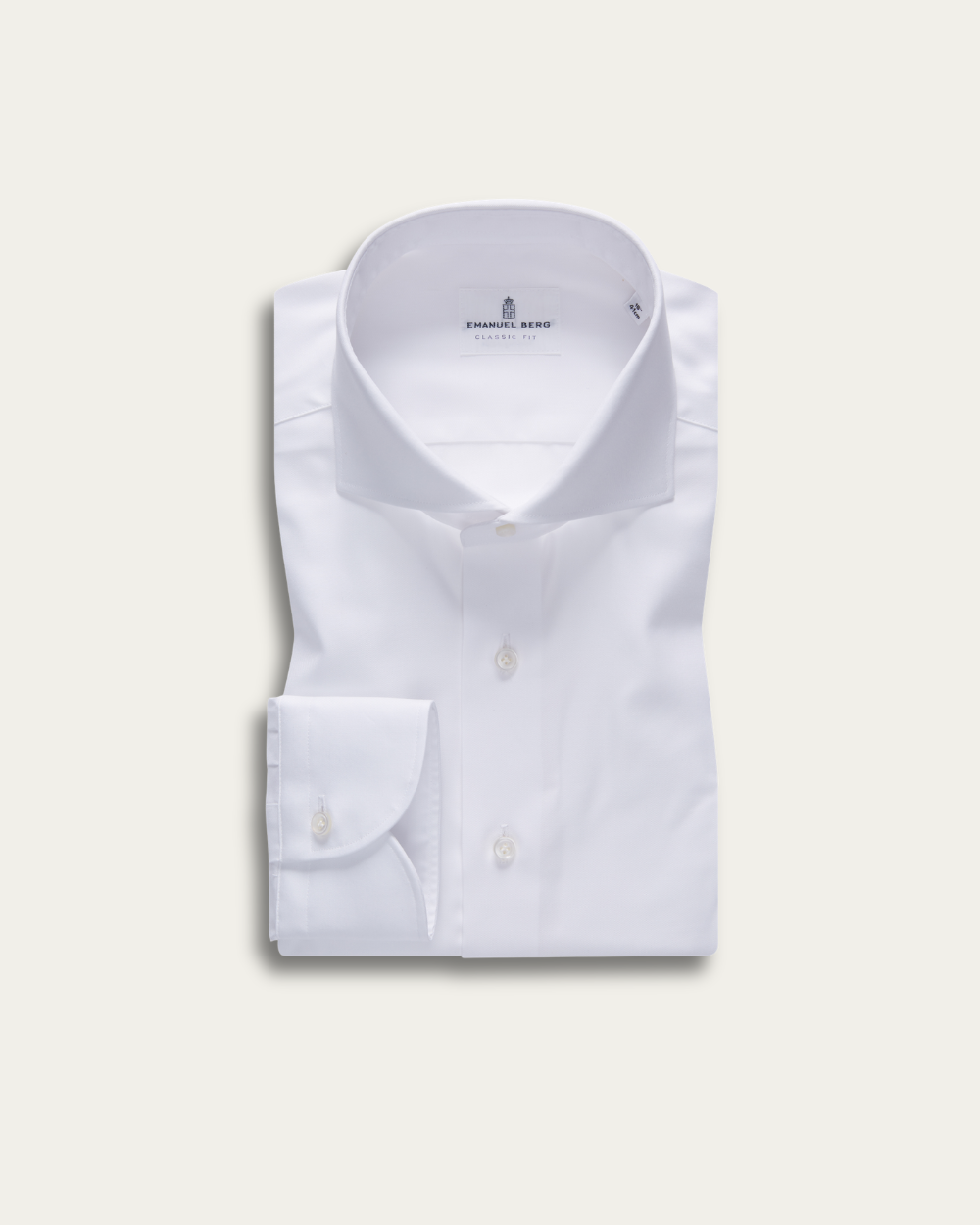 White Wrinkle Resistant Twill Harvard Shirt | Emanuel Berg