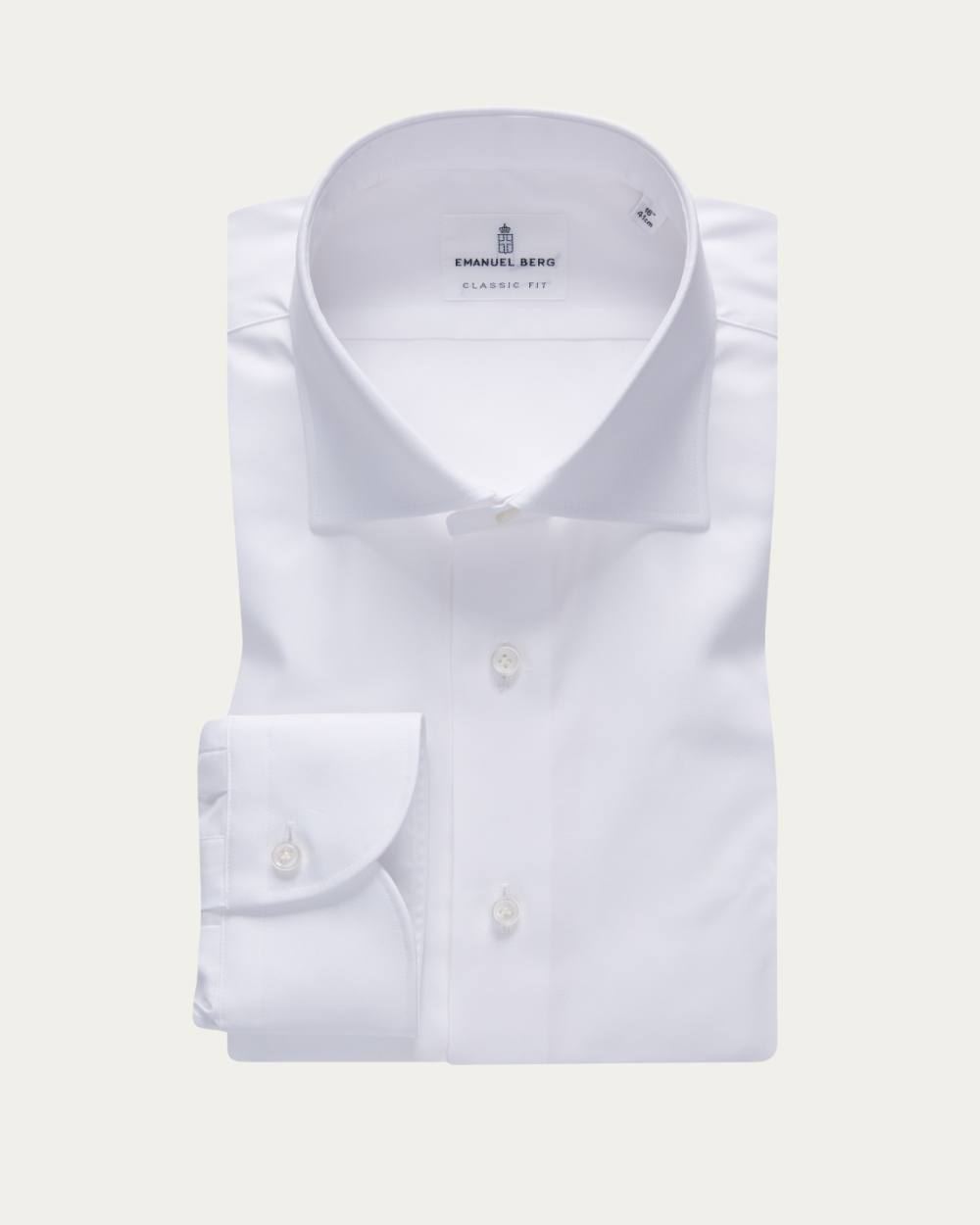Emanuel Berg | White Wrinkle Resistant Twill Shirt