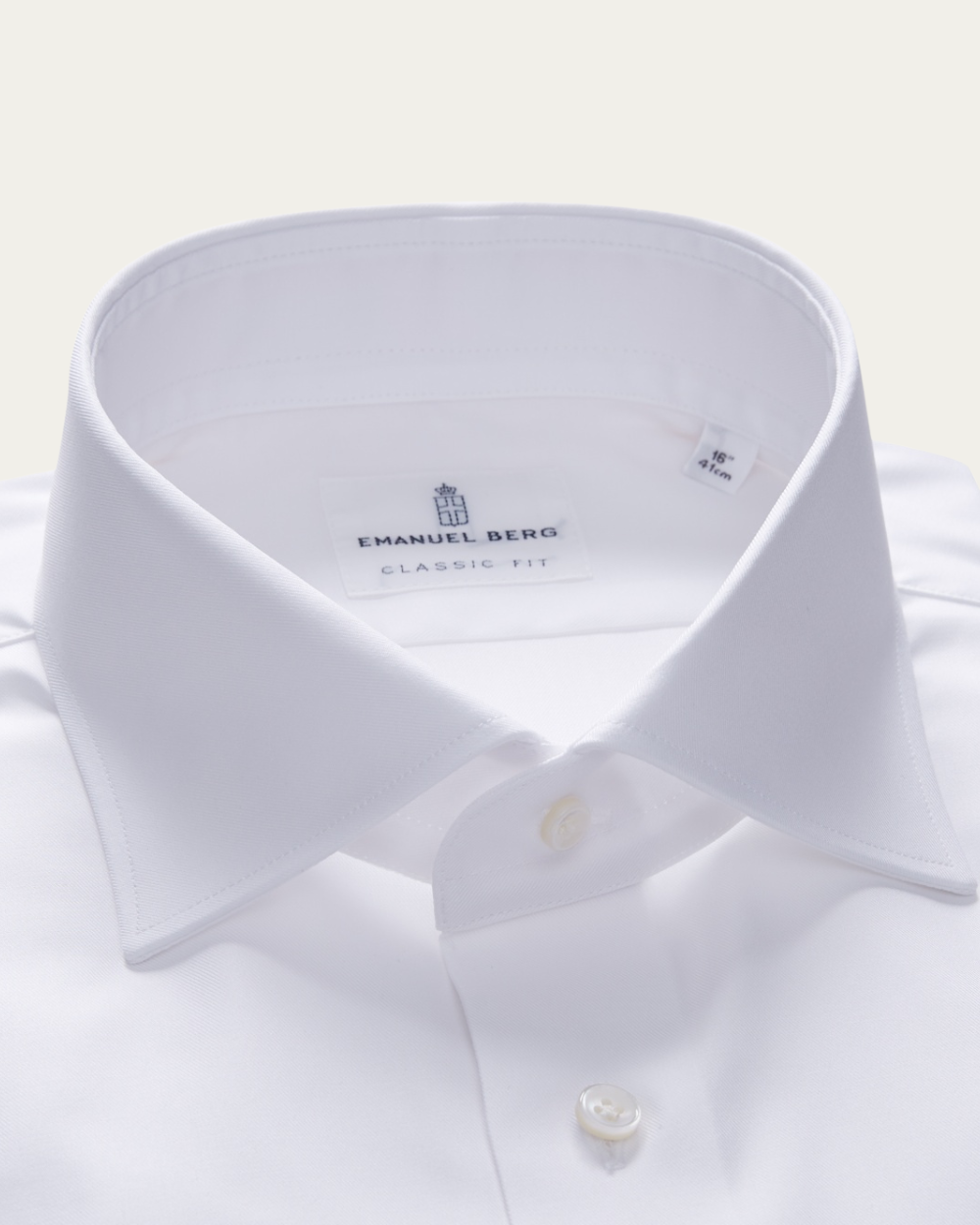 Emanuel Berg | White Wrinkle Resistant Twill Shirt