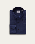 Navy Blue Cotton and Linen Shirt
