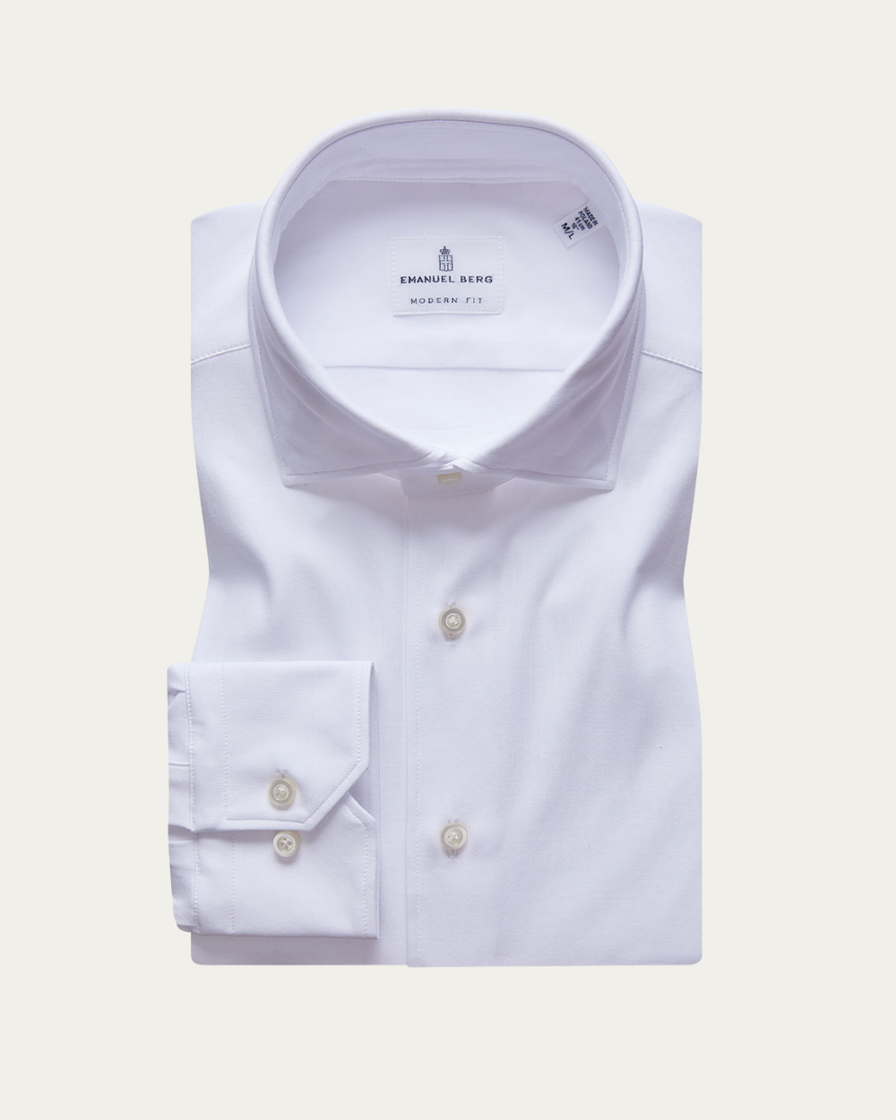 Emanuel Berg | White 4Flex Cotton Shirt