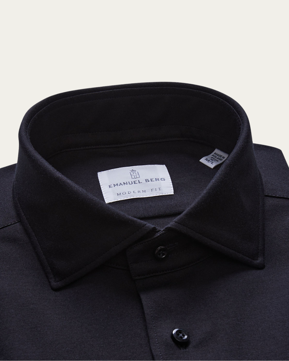 Emanuel Berg | Black 4Flex Cotton Shirt