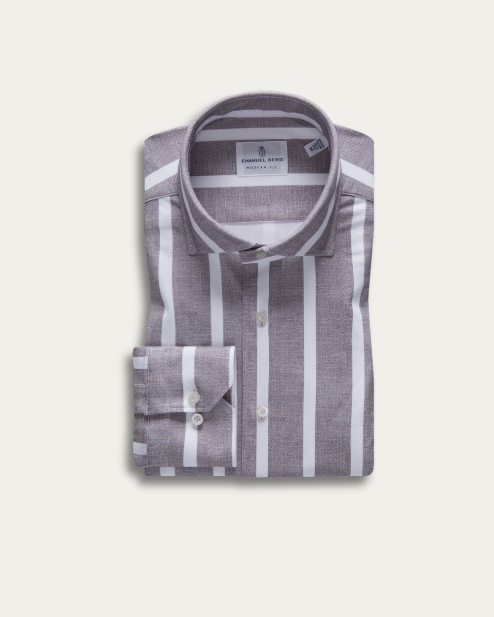 Bold Striped 4Flex Cotton Shirt | Emanuel Berg