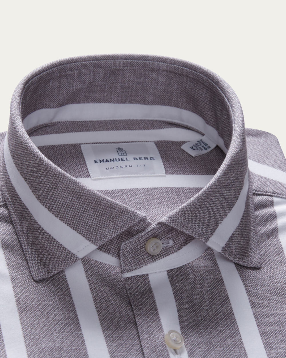 Bold Striped 4Flex Cotton Shirt | Emanuel Berg