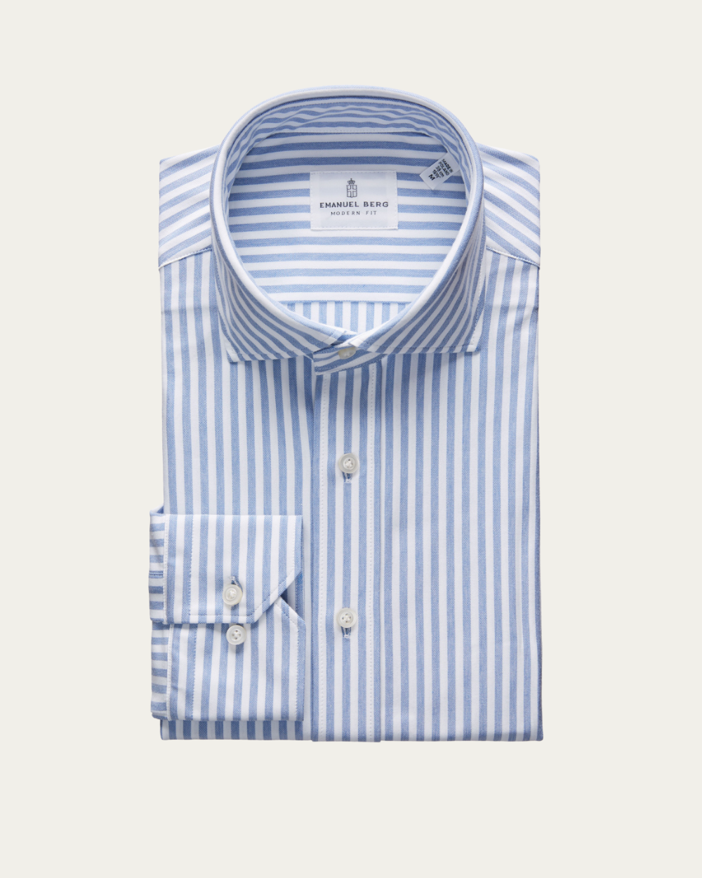 Blue Striped 4Flex Cotton-Blend Shirt | Emanuel Berg