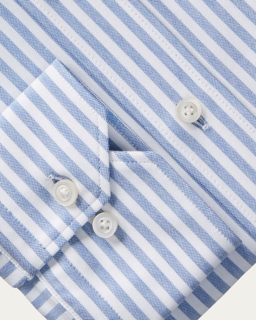 Blue Striped 4Flex Cotton-Blend Shirt | Emanuel Berg