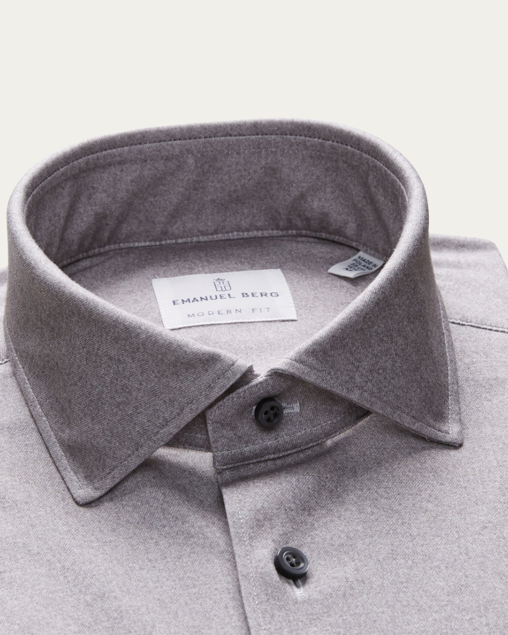 Emanuel Berg | Grey 4Flex Cotton Shirt
