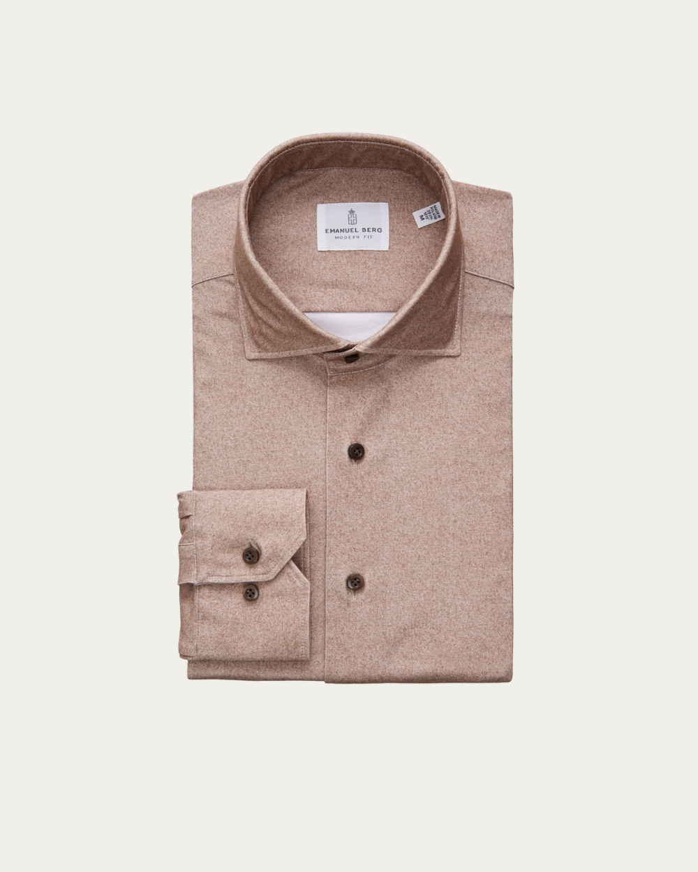Brown 4Flex Cotton Shirt | Emanuel Berg