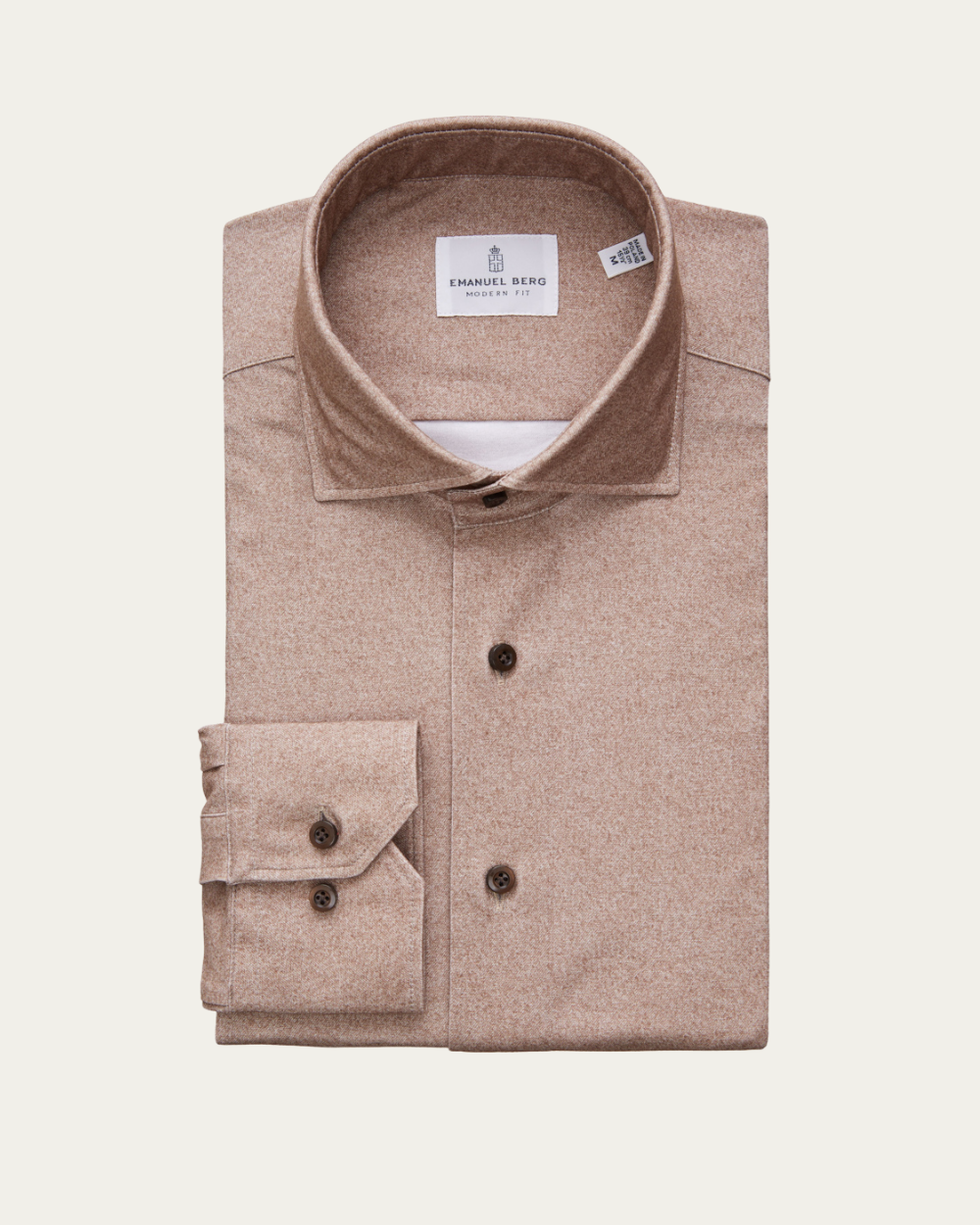 Emanuel Berg | Brown 4Flex Cotton Shirt