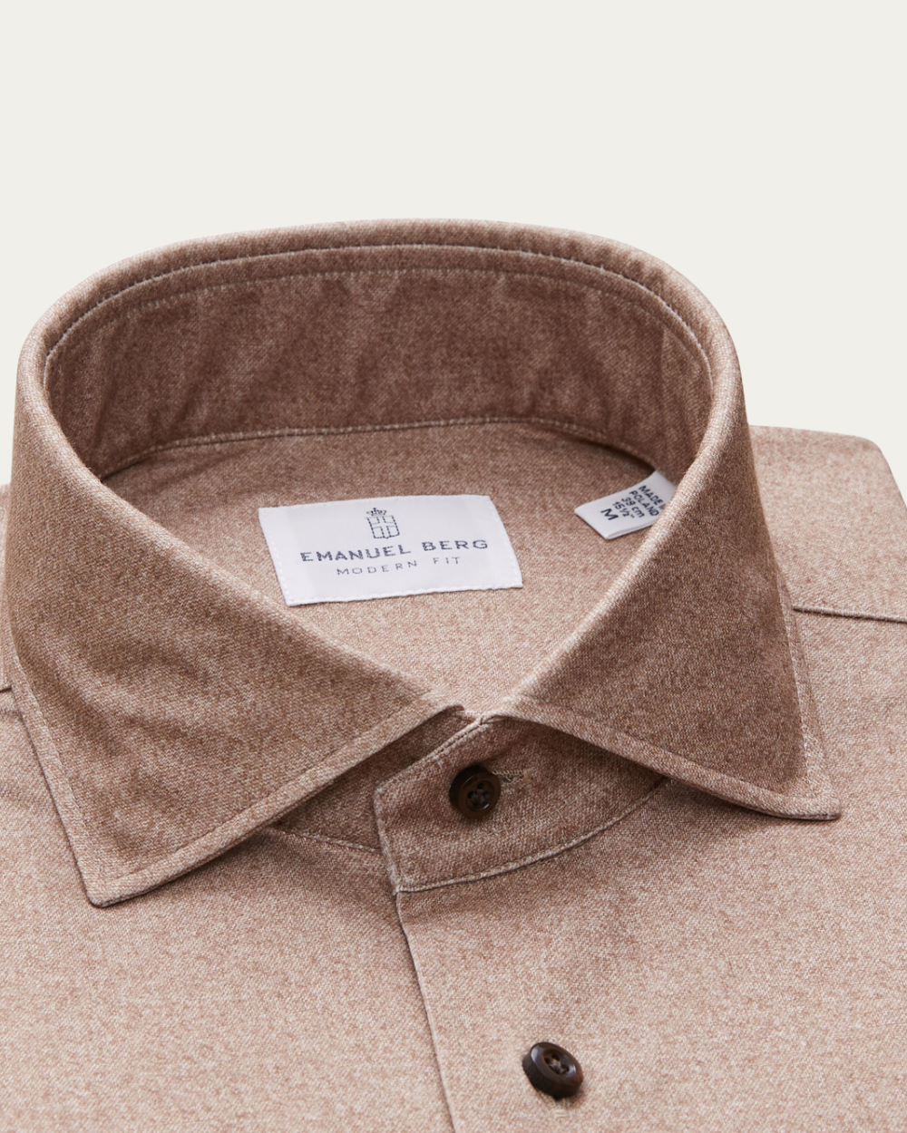 Emanuel Berg | Brown 4Flex Cotton Shirt