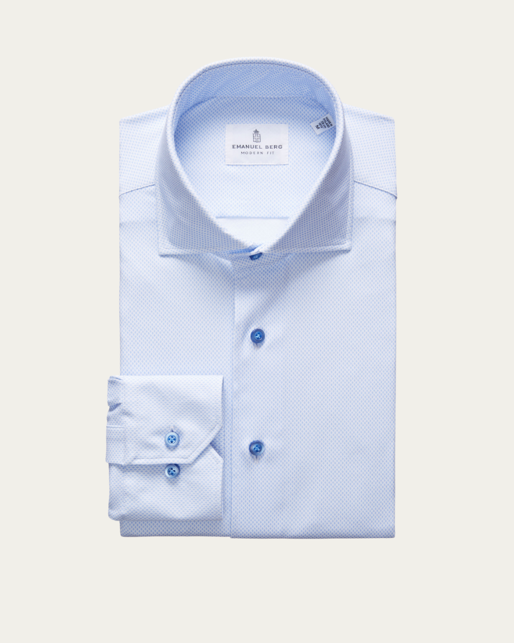 Emanuel Berg | Micro Print 4Flex Cotton Shirt