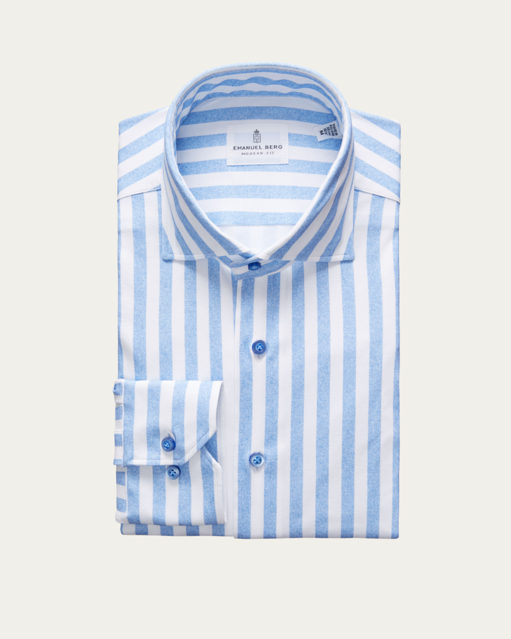 Emanuel Berg | Striped 4Flex Cotton Shirt