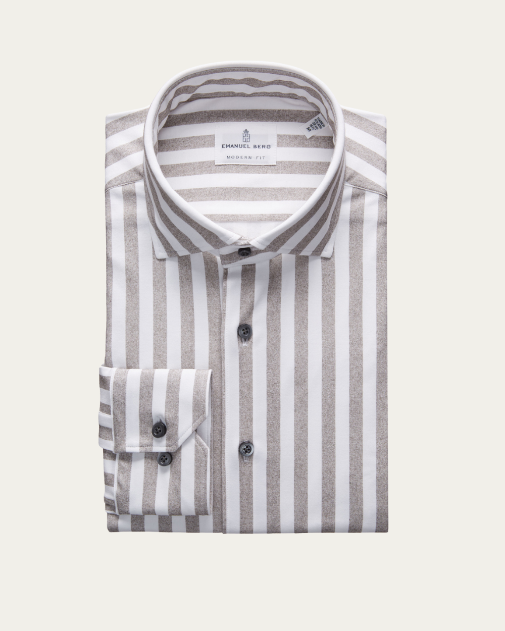Emanuel Berg | Striped 4Flex Cotton Shirt