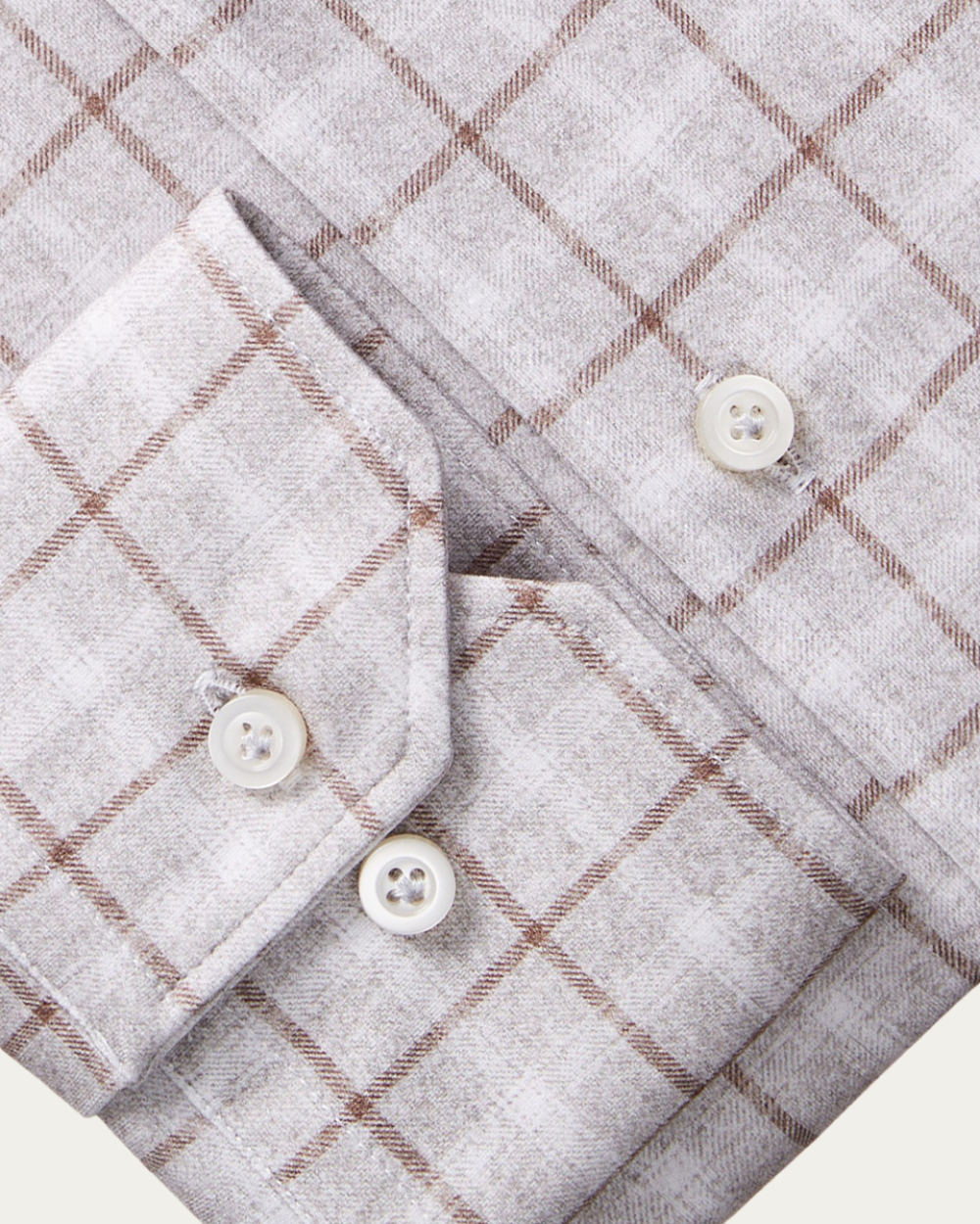 Brown Check 4Flex Cotton Shirt | Emanuel Berg