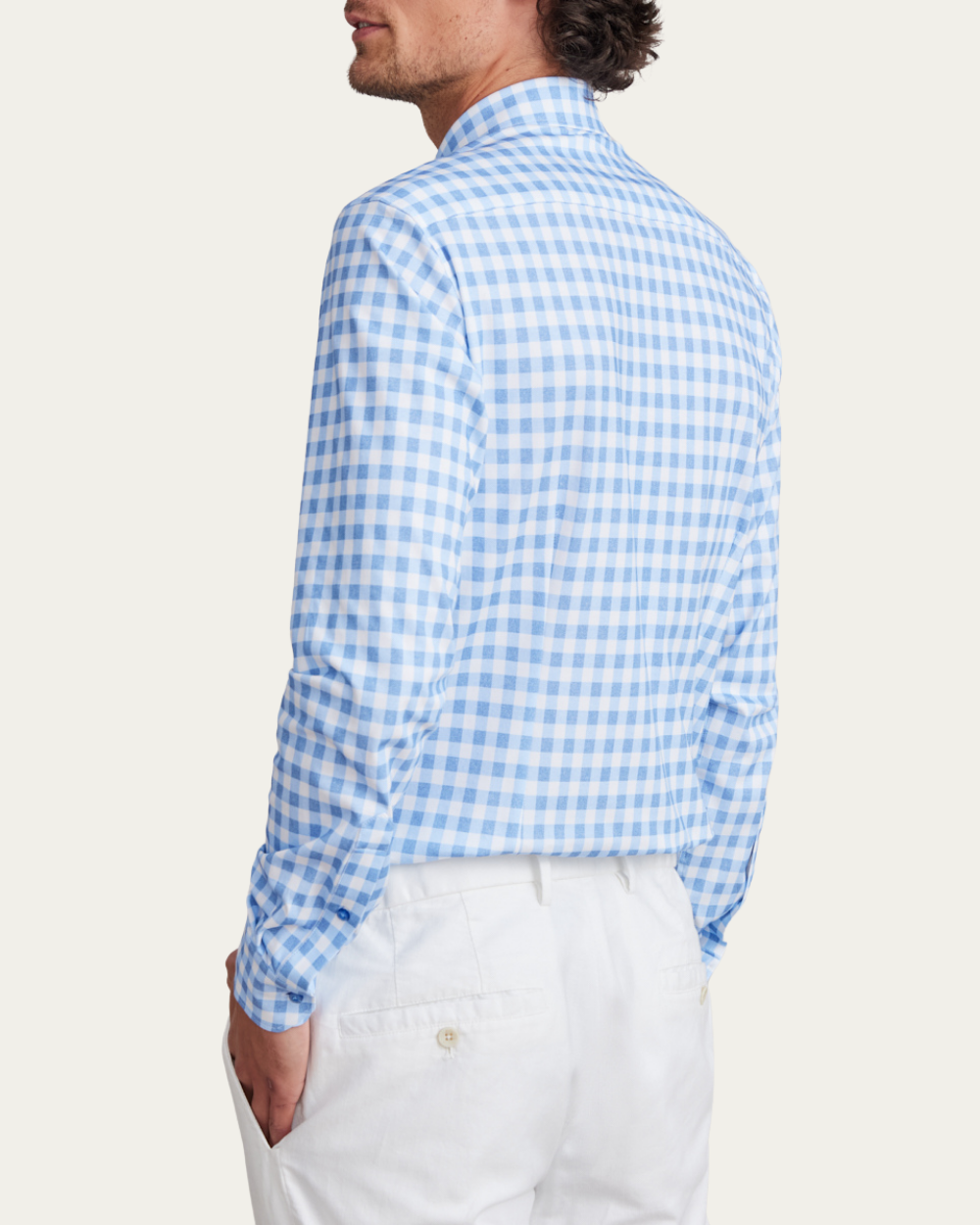 Koszula z bawełny 4Flex w niebieską kratę | Emanuel Berg