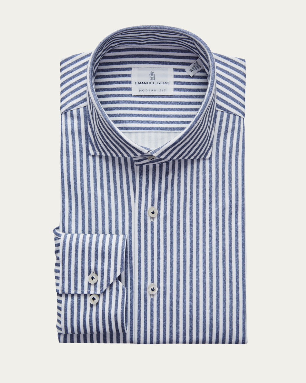 Emanuel Berg | Striped 4Flex Cotton Shirt