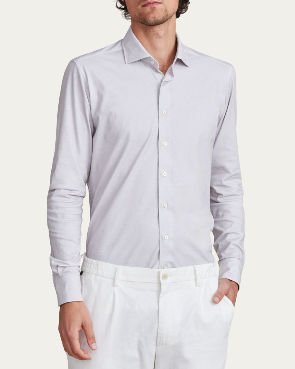 Szara koszula z bawełny 4Flex | Emanuel Berg