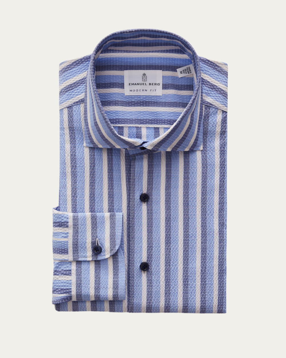 Emanuel Berg | Striped Seersucker Shirt
