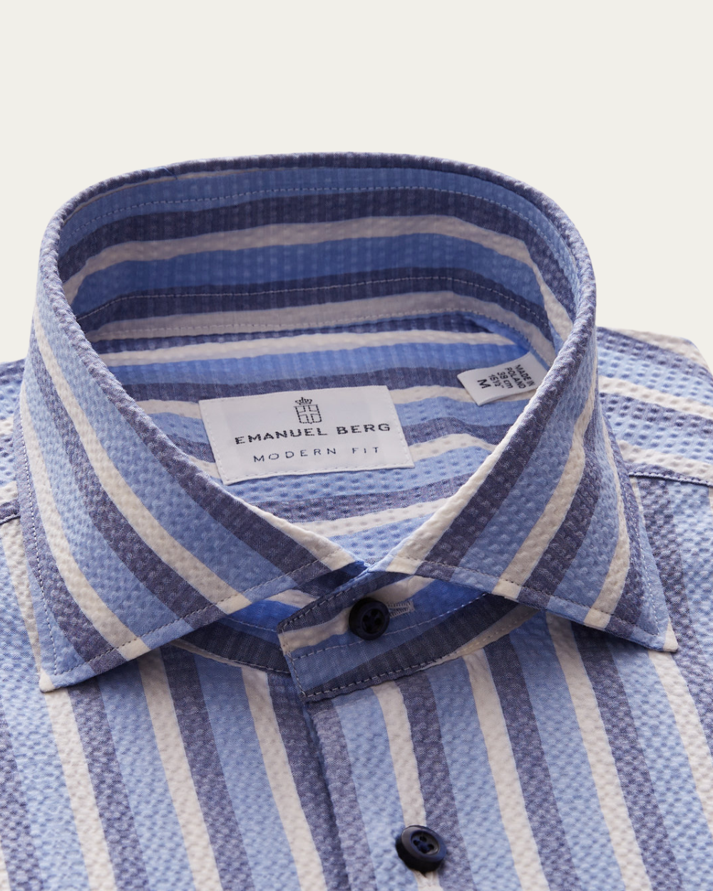 Koszula w paski z bawełny Seersucker | Emanuel Berg
