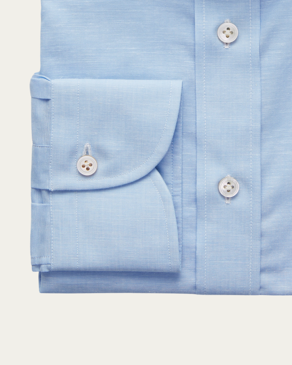 Blue Cotton-Linen Chambray Shirt | Emanuel Berg