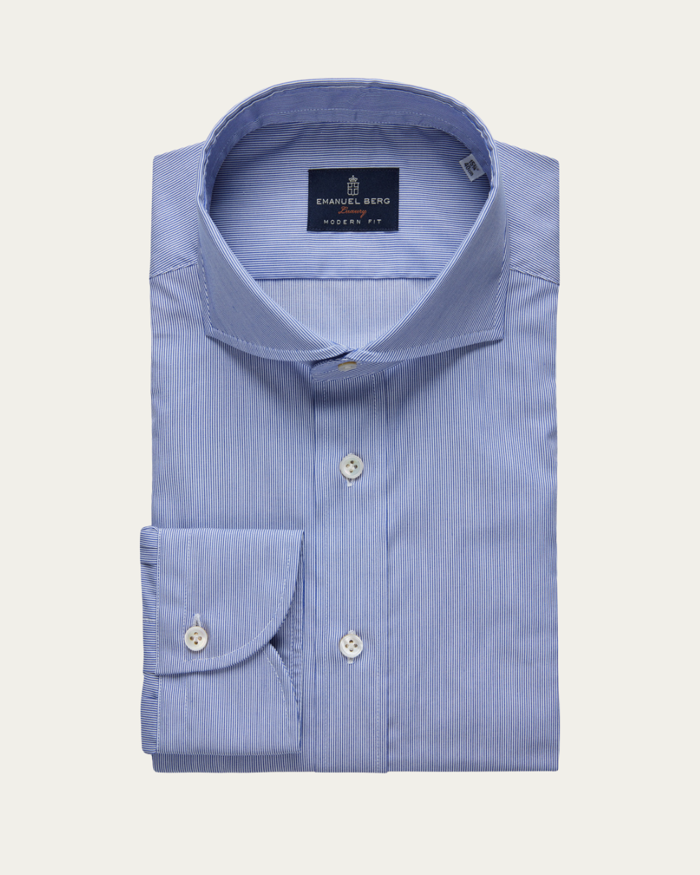 Emanuel Berg | Blue Fine Striped Wrinkle Resistant Twill Shirt