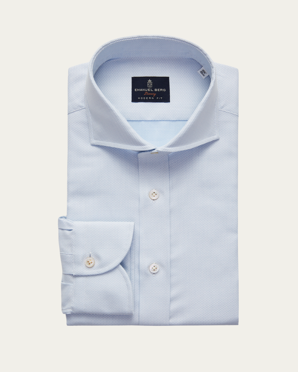 Błękitna koszula z bawełny Dobby | Emanuel Berg