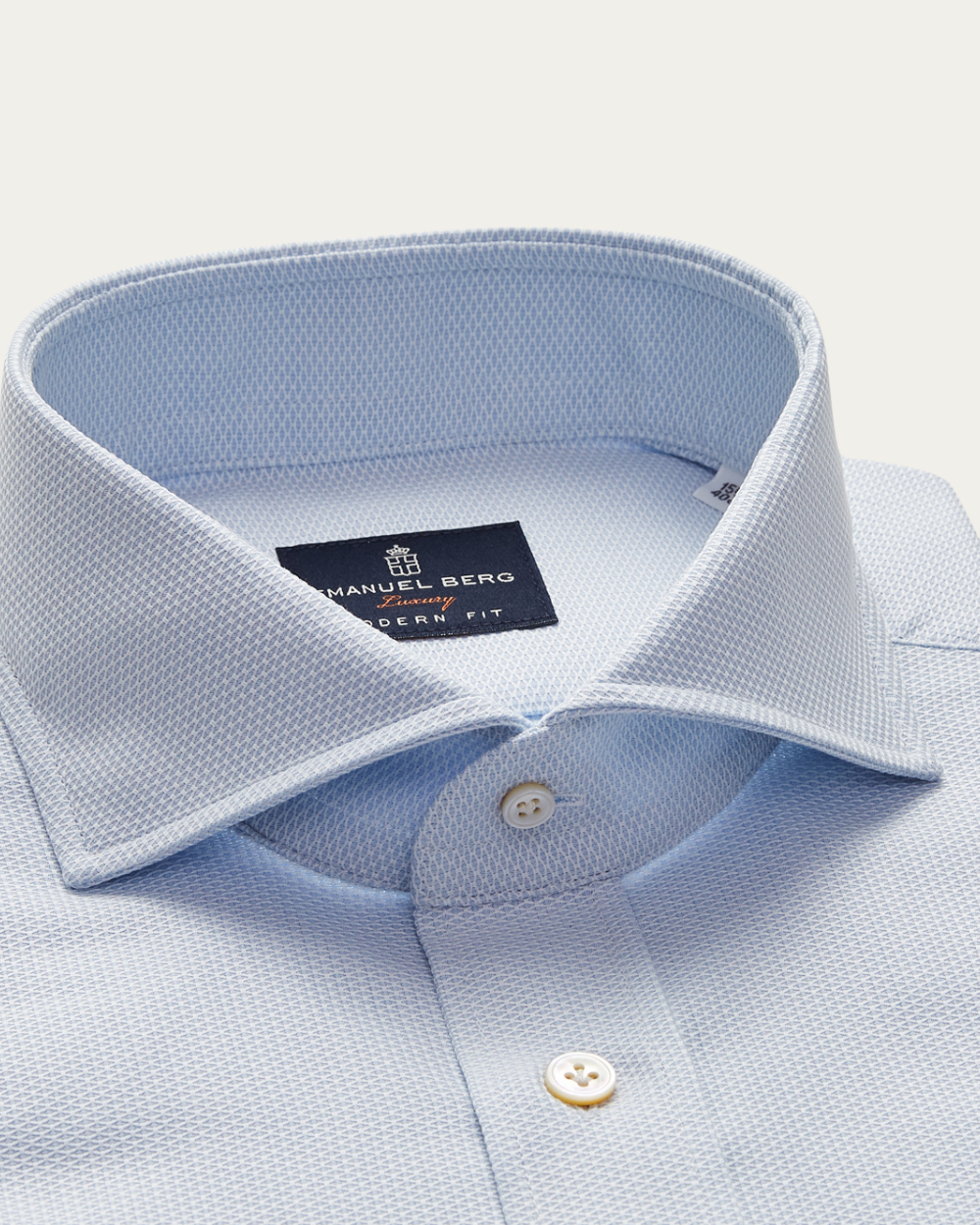 Błękitna koszula z bawełny Dobby | Emanuel Berg