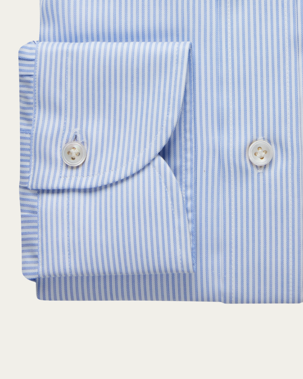 Light Blue Striped Wrinkle Resistant Twill Shirt | Emanuel Berg