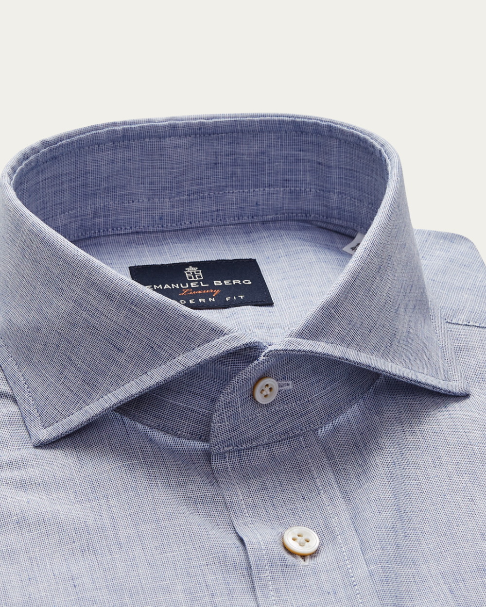Emanuel Berg | Blue Cotton and Linen Shirt