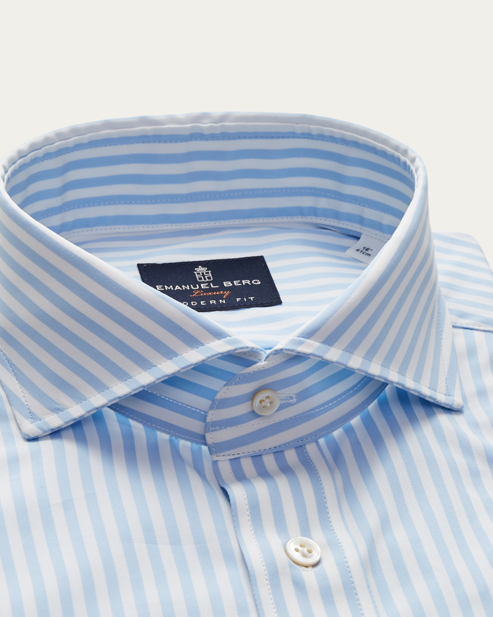 Emanuel Berg | Light Blue Striped Shirt
