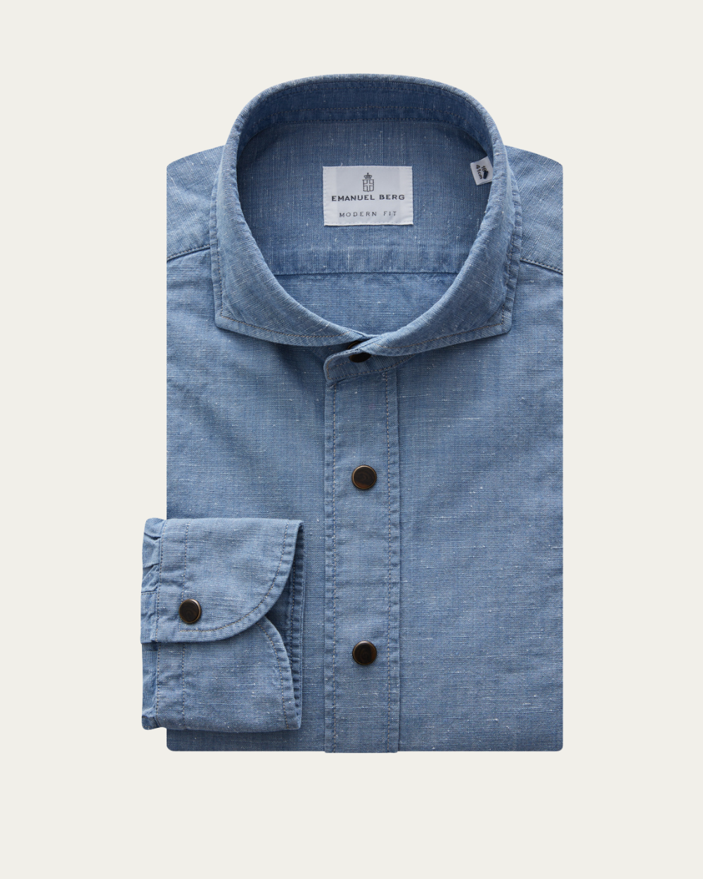 Koszula denimowa z bawełny i konopi | Emanuel Berg