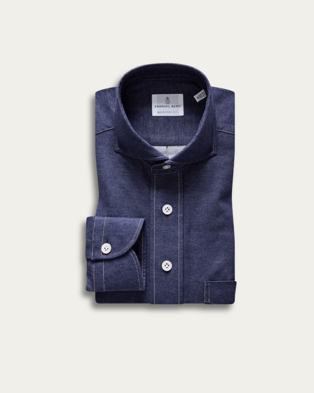 Navy Blue Flannel Shirt | Emanuel Berg
