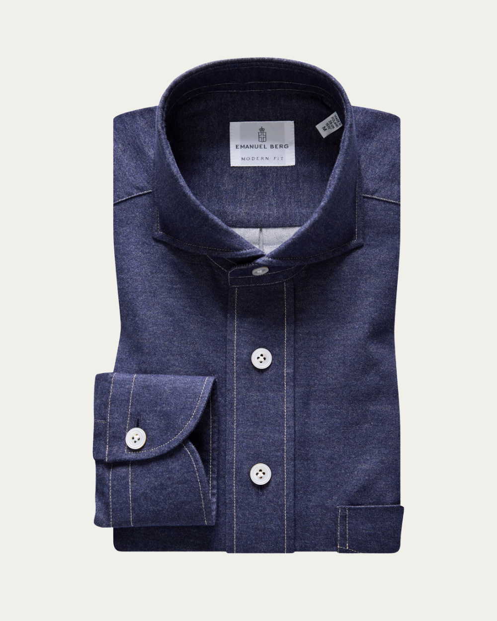 Emanuel Berg | Navy Blue Flannel Shirt