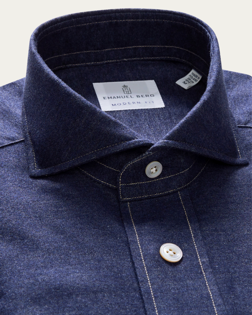 Emanuel Berg | Navy Blue Flannel Shirt