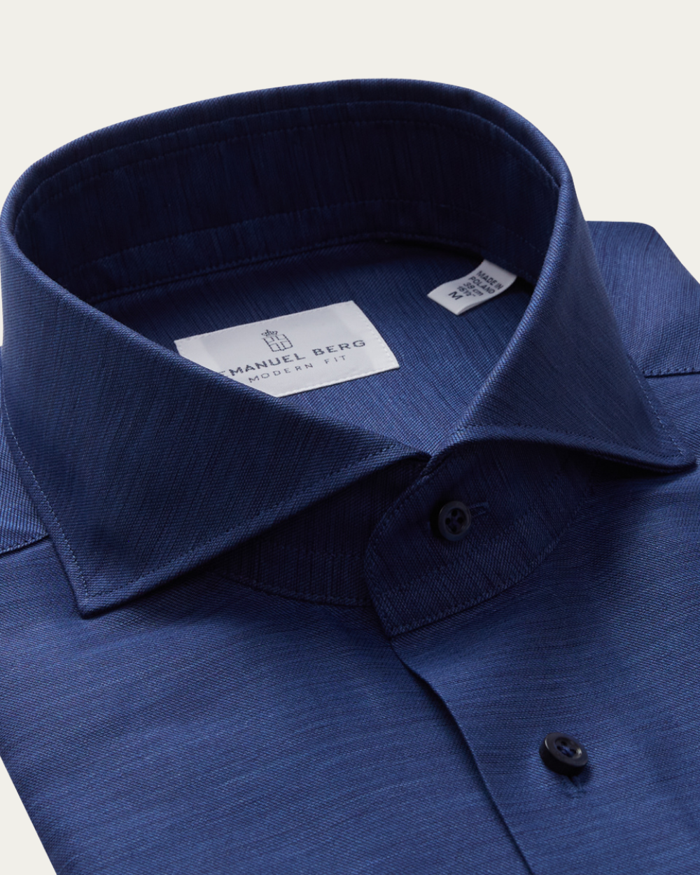Navy Blue Cotton and Linen Shirt | Emanuel Berg