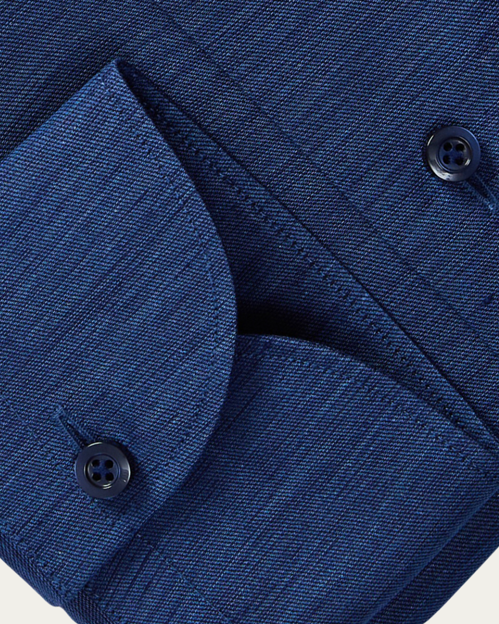 Navy Blue Cotton and Linen Shirt | Emanuel Berg
