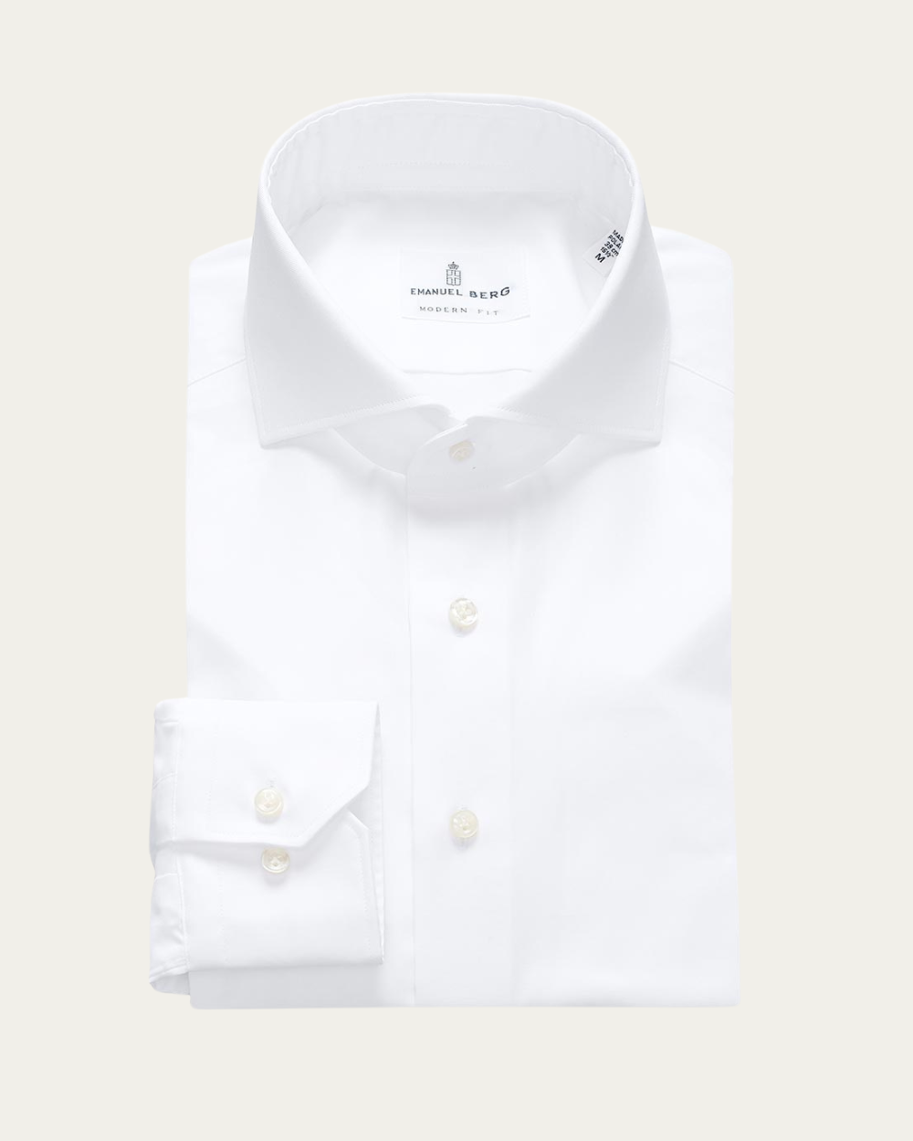 Emanuel Berg | White Wrinkle Resistant Twill Shirt
