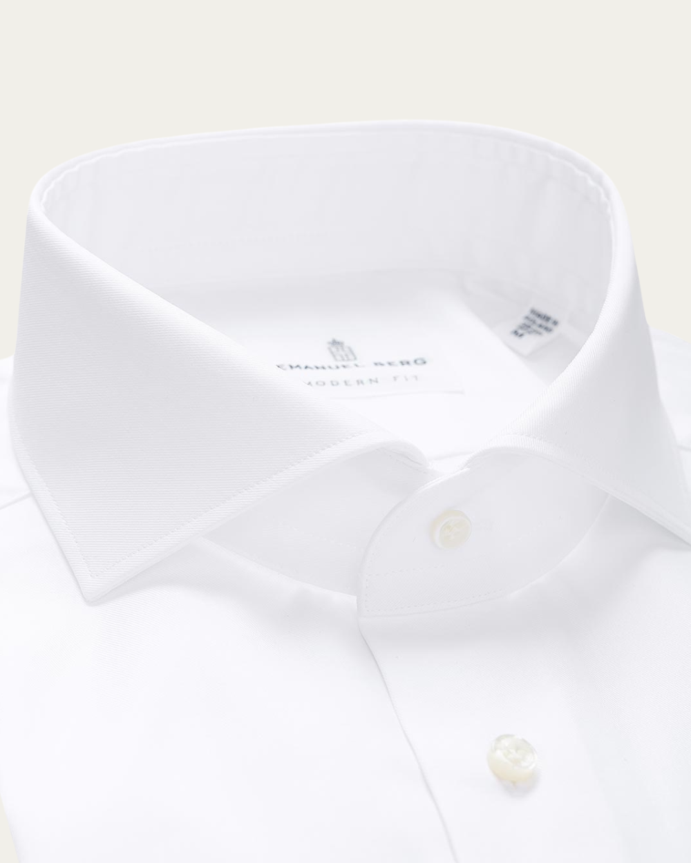 Emanuel Berg | White Wrinkle Resistant Twill Shirt