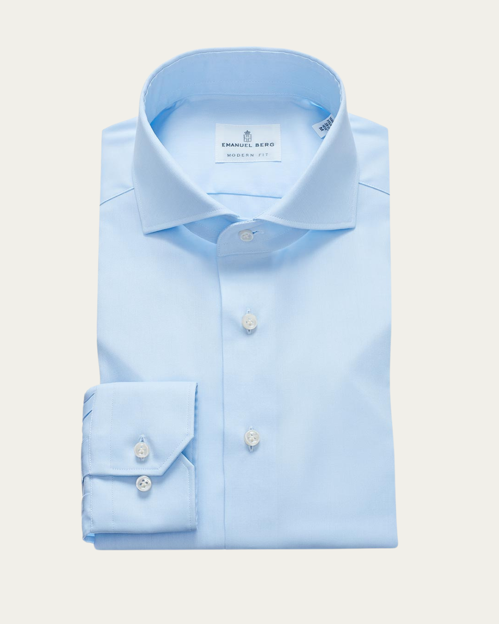 Emanuel Berg | Light Blue Wrinkle Resistant Twill Shirt