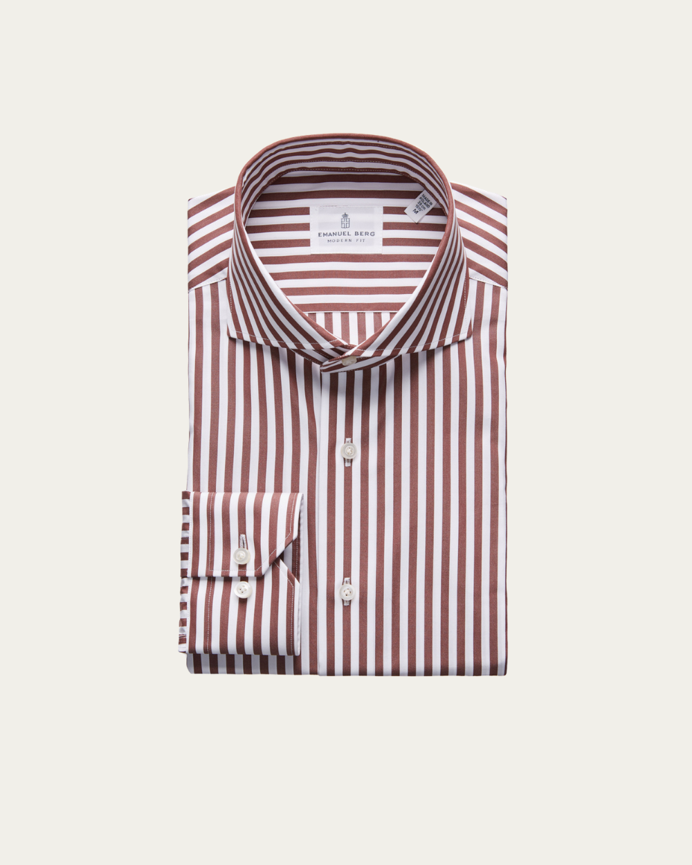 Brown Striped Cotton Shirt | Emanuel Berg