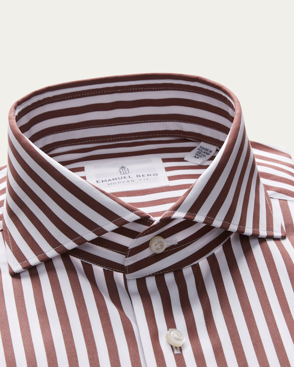 Koszula z bawełny w brązowe paski | Emanuel Berg