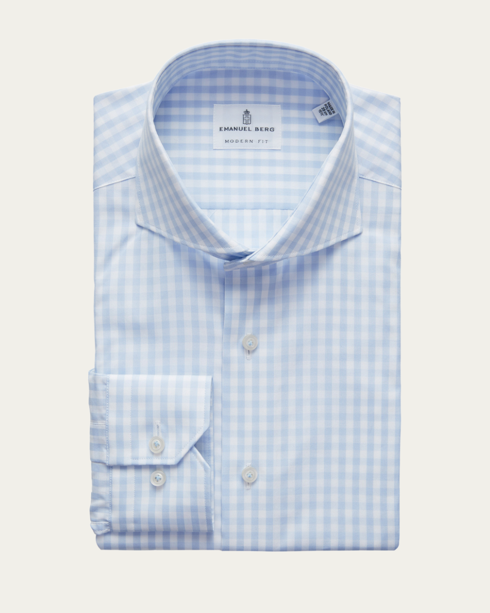 Emanuel Berg | Light Blue Gingham Check Cotton Shirt