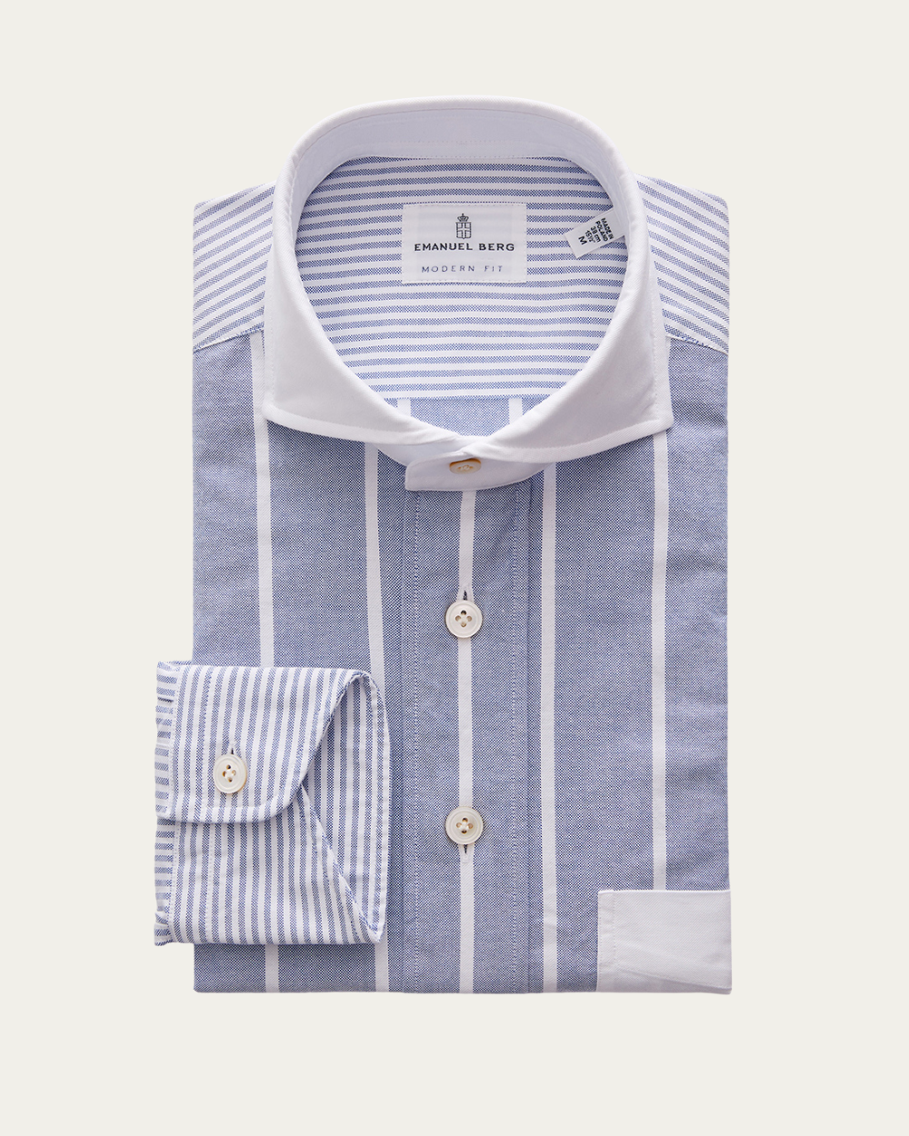 Emanuel Berg | Asymmetric Striped Oxford Shirt