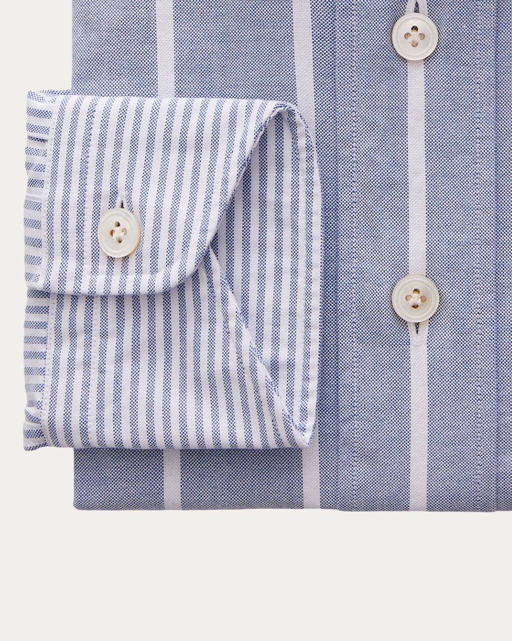 Emanuel Berg | Asymmetric Striped Oxford Shirt