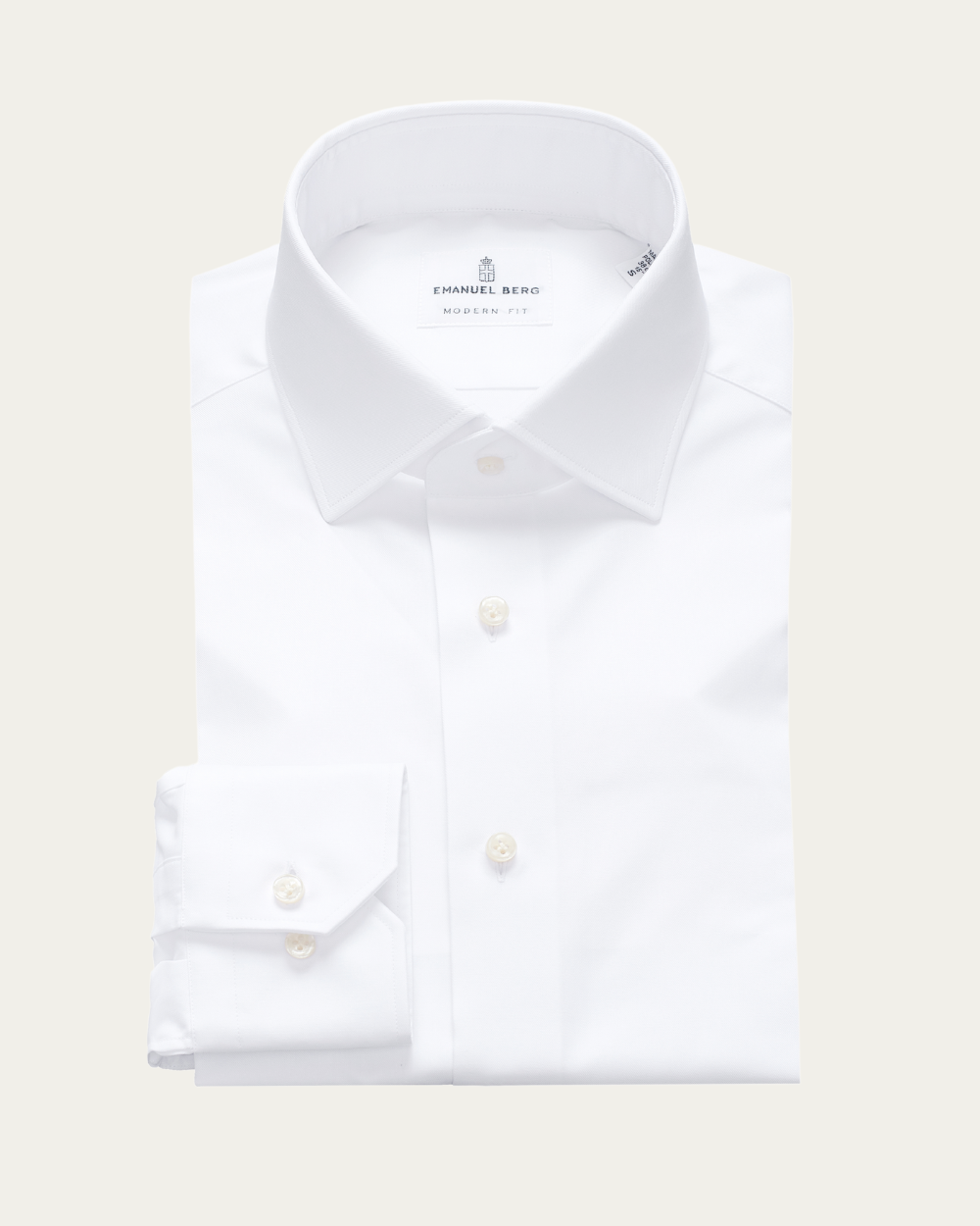 Emanuel Berg | White Wrinkle Resistant Twill Shirt