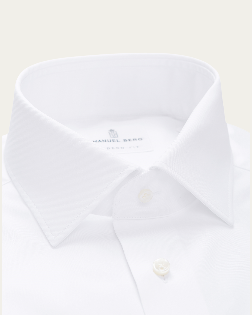 Emanuel Berg | White Wrinkle Resistant Twill Shirt