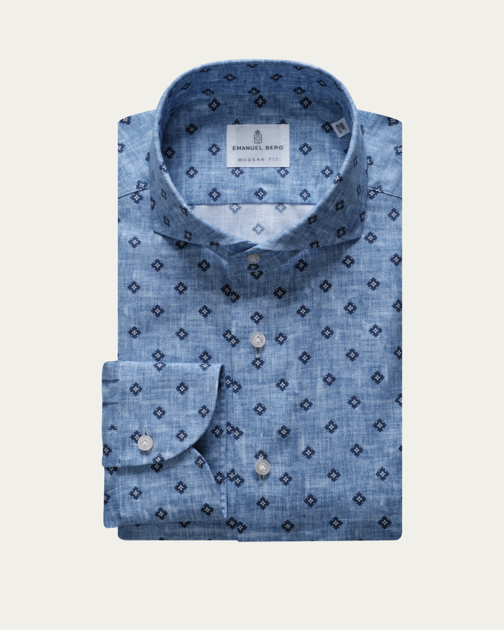 Emanuel Berg | Geometric Pattern Dobby Shirt
