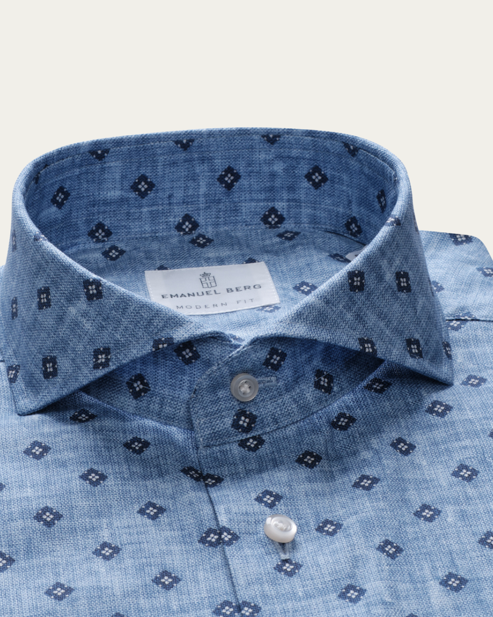 Emanuel Berg | Geometric Pattern Dobby Shirt