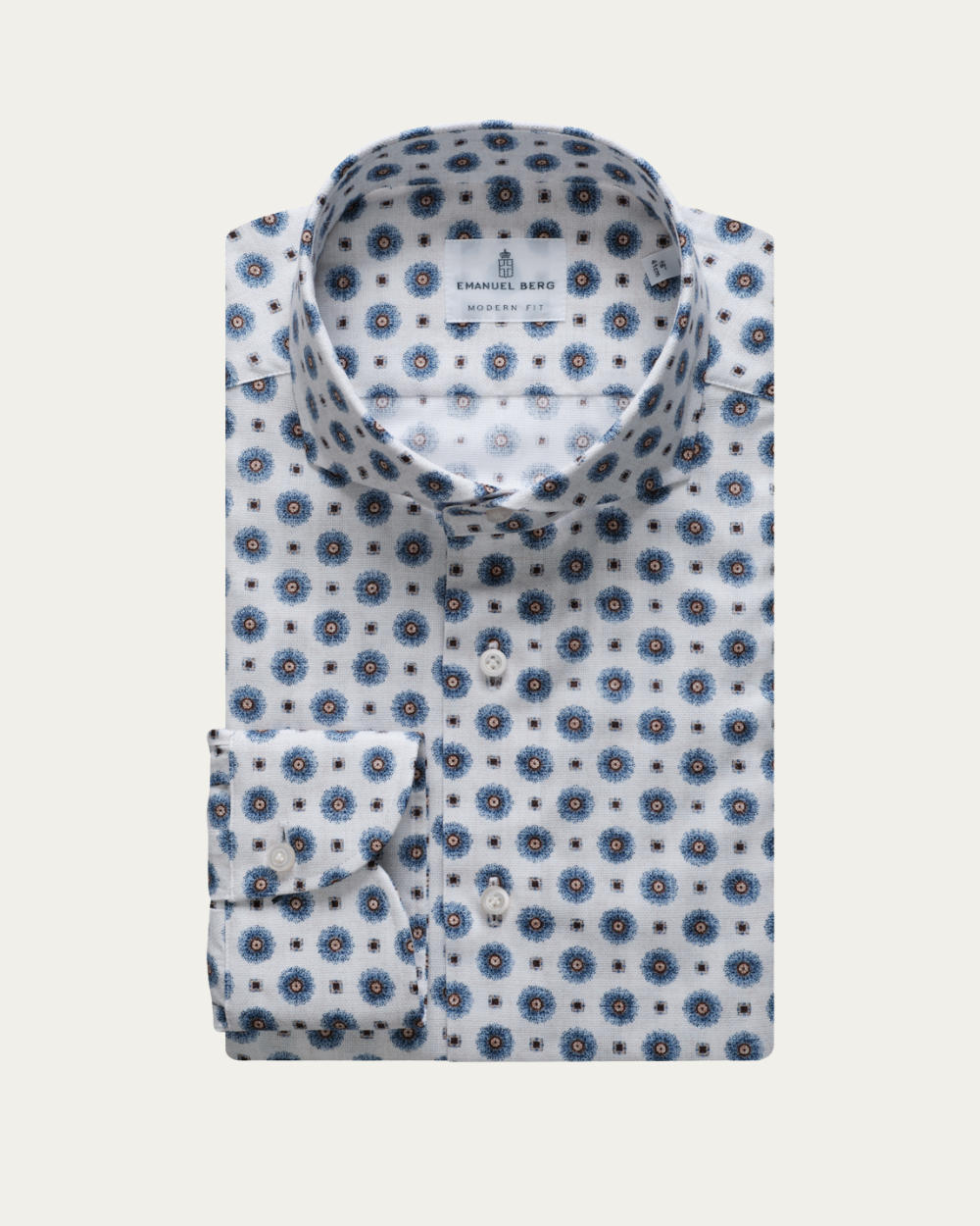 Emanuel Berg | Geometric Pattern Dobby Shirt